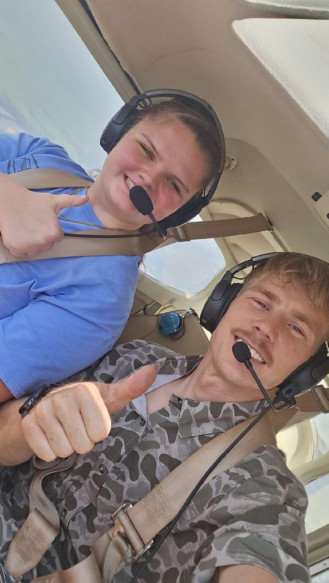 Libby flying with CFI Alan Green